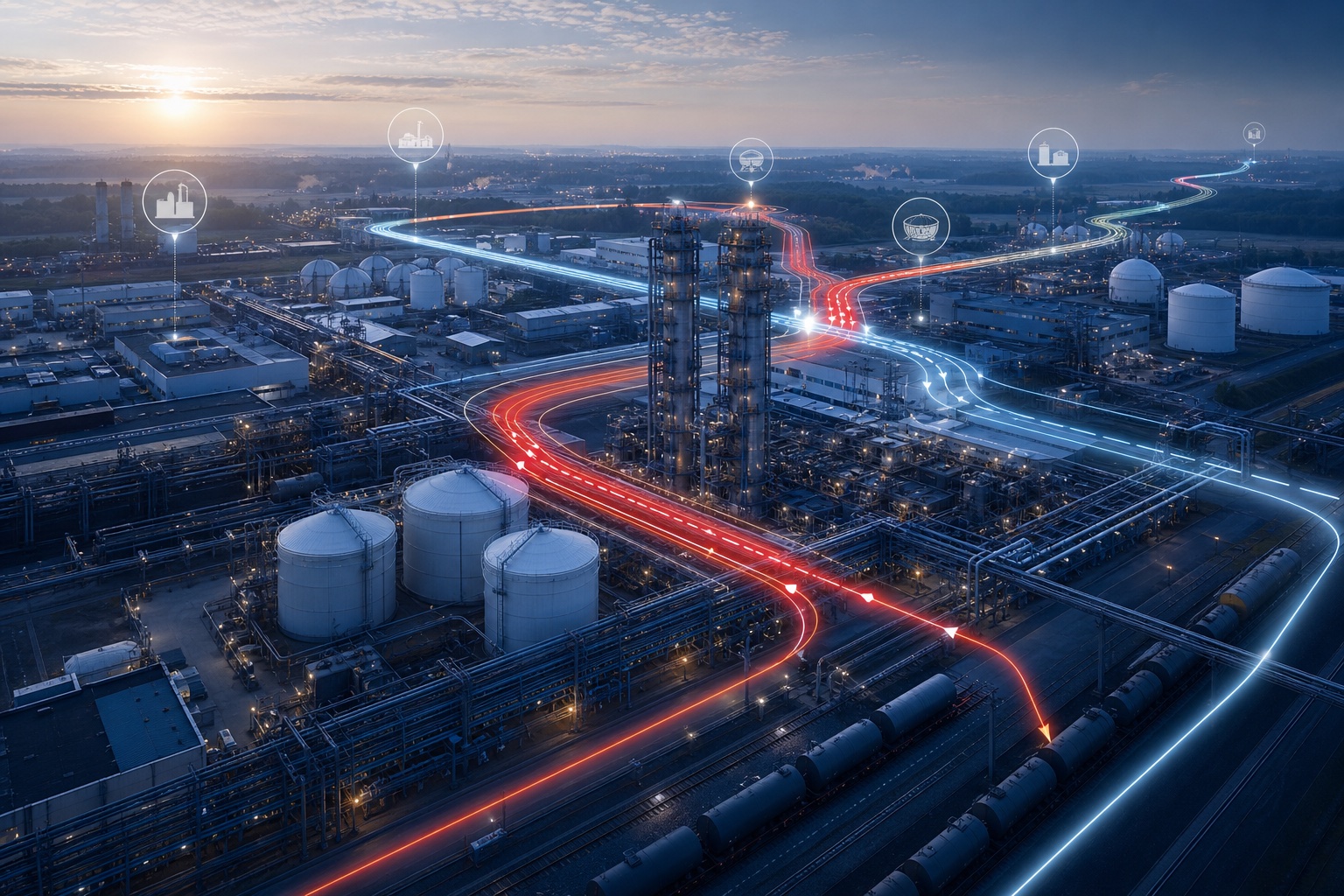 Chemical manufacturing network optimized for production and customer allocation